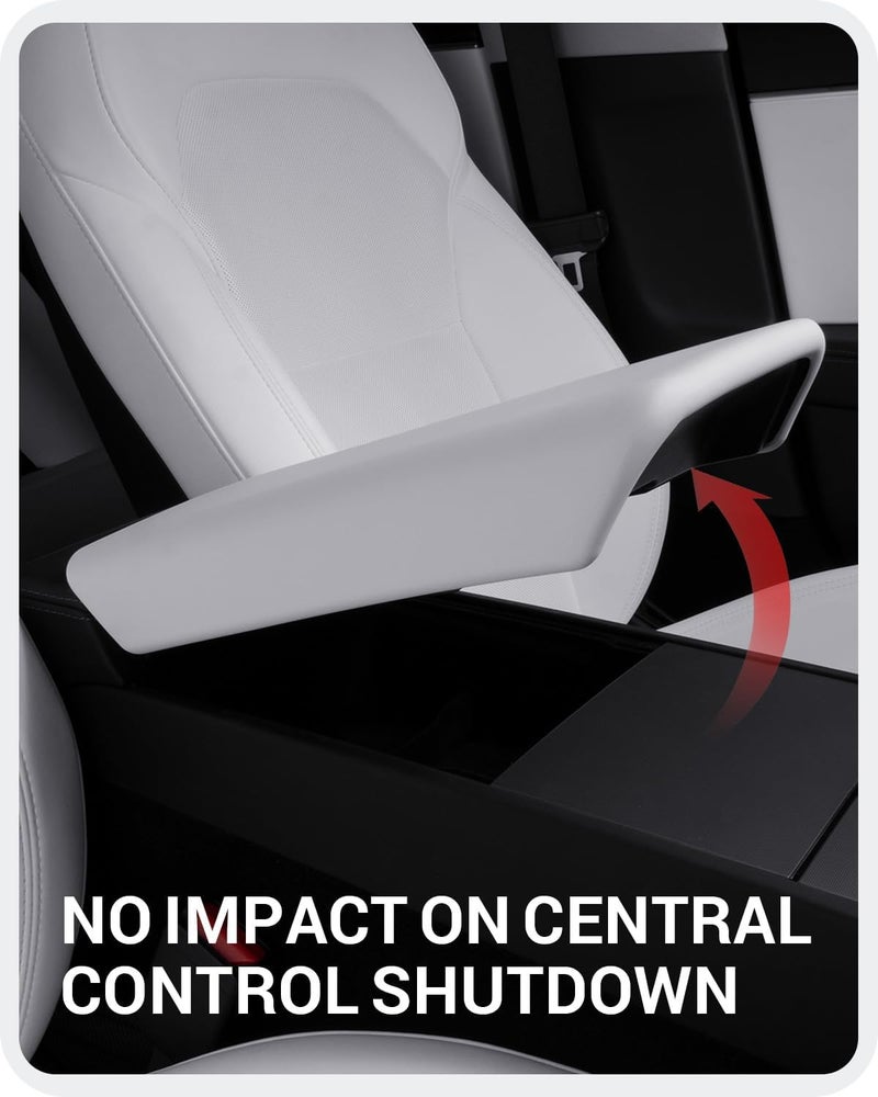 Basenor Center Console Armrest Cover for 2025 2026 Tesla Model Y Juniper/Model 3 Highland [Non-Slip] [No Logo] Arm Rest Protector Accessories TPU White (Standard/Premium/Performance) - Image 5